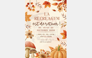 🍂 RÉCRÉAGYM VACANCES OCTOBRE 🎃